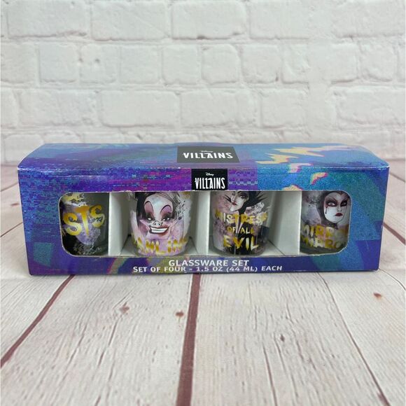Disney Villains Glassware Set Of Four Shot Glass Set 1.5 Oz Each - Picture 5 of 6